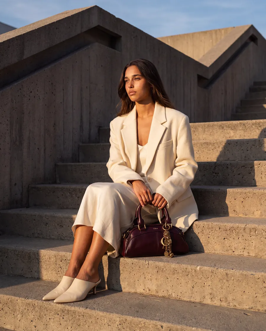 Cream tailoring on the steps